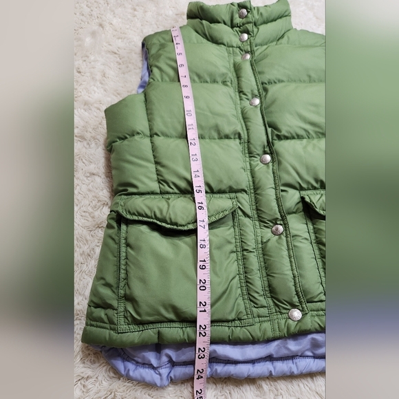 J.Crew Y2K Quilted Down Puffer Vest with Front Flap Pockets Sz Small Olive Green - Picture 7 of 9